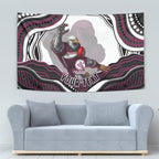 Personalized Manly Warringah Sea Eagles Tapestry Aboriginal Dot Art - Dreamtime Rugby Mascot