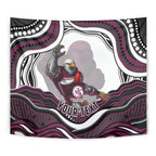 Personalized Manly Warringah Sea Eagles Tapestry Aboriginal Dot Art - Dreamtime Rugby Mascot