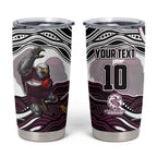 Personalized Manly Warringah Sea Eagles Tumbler Cup Aboriginal Dot Art - Dreamtime Rugby Mascot