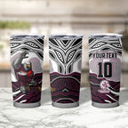 Personalized Manly Warringah Sea Eagles Tumbler Cup Aboriginal Dot Art - Dreamtime Rugby Mascot