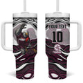 Personalized Manly Warringah Sea Eagles Tumbler With Handle Aboriginal Dot Art - Dreamtime Rugby Mascot