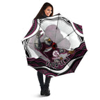 Personalized Manly Warringah Sea Eagles Umbrella Aboriginal Dot Art - Dreamtime Rugby Mascot