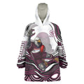 Personalized Manly Warringah Sea Eagles Wearable Blanket Hoodie Aboriginal Dot Art - Dreamtime Rugby Mascot