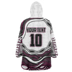 Personalized Manly Warringah Sea Eagles Wearable Blanket Hoodie Aboriginal Dot Art - Dreamtime Rugby Mascot