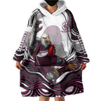 Personalized Manly Warringah Sea Eagles Wearable Blanket Hoodie Aboriginal Dot Art - Dreamtime Rugby Mascot