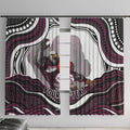 Personalized Manly Warringah Sea Eagles Window Curtain Aboriginal Dot Art - Dreamtime Rugby Mascot