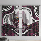 Personalized Manly Warringah Sea Eagles Window Curtain Aboriginal Dot Art - Dreamtime Rugby Mascot