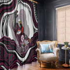 Personalized Manly Warringah Sea Eagles Window Curtain Aboriginal Dot Art - Dreamtime Rugby Mascot