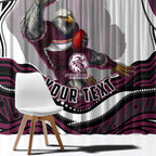 Personalized Manly Warringah Sea Eagles Window Curtain Aboriginal Dot Art - Dreamtime Rugby Mascot