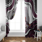 Personalized Manly Warringah Sea Eagles Window Curtain Aboriginal Dot Art - Dreamtime Rugby Mascot