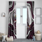 Personalized Manly Warringah Sea Eagles Window Curtain Aboriginal Dot Art - Dreamtime Rugby Mascot