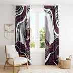 Personalized Manly Warringah Sea Eagles Window Curtain Aboriginal Dot Art - Dreamtime Rugby Mascot