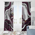 Personalized Manly Warringah Sea Eagles Window Curtain Aboriginal Dot Art - Dreamtime Rugby Mascot