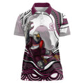 Personalized Manly Warringah Sea Eagles Women Polo Shirt Aboriginal Dot Art - Dreamtime Rugby Mascot