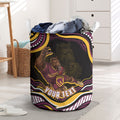 Personalized Brisbane Broncos Laundry Basket Aboriginal Dot Art - Dreamtime Rugby Mascot
