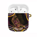 Personalized Brisbane Broncos AirPods Case Aboriginal Dot Art - Dreamtime Rugby Mascot