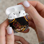 Personalized Brisbane Broncos AirPods Case Aboriginal Dot Art - Dreamtime Rugby Mascot