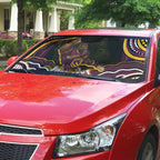 Personalized Brisbane Broncos Auto Sun Shade Aboriginal Dot Art - Dreamtime Rugby Mascot