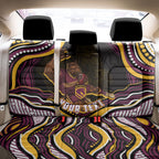 Personalized Brisbane Broncos Back Car Seat Cover Aboriginal Dot Art - Dreamtime Rugby Mascot