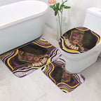 Personalized Brisbane Broncos Bathroom Set Aboriginal Dot Art - Dreamtime Rugby Mascot