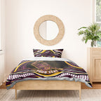 Personalized Brisbane Broncos Bedding Set Aboriginal Dot Art - Dreamtime Rugby Mascot