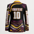 Personalized Brisbane Broncos Blazer Aboriginal Dot Art - Dreamtime Rugby Mascot