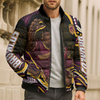Personalized Brisbane Broncos Bomber Puffer Jacket Aboriginal Dot Art - Dreamtime Rugby Mascot