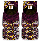 Personalized Brisbane Broncos Car Mats Aboriginal Dot Art - Dreamtime Rugby Mascot