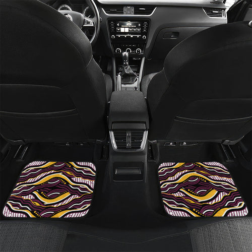 Personalized Brisbane Broncos Car Mats Aboriginal Dot Art - Dreamtime Rugby Mascot