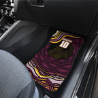 Personalized Brisbane Broncos Car Mats Aboriginal Dot Art - Dreamtime Rugby Mascot
