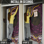 Personalized Brisbane Broncos Door Cover Aboriginal Dot Art - Dreamtime Rugby Mascot