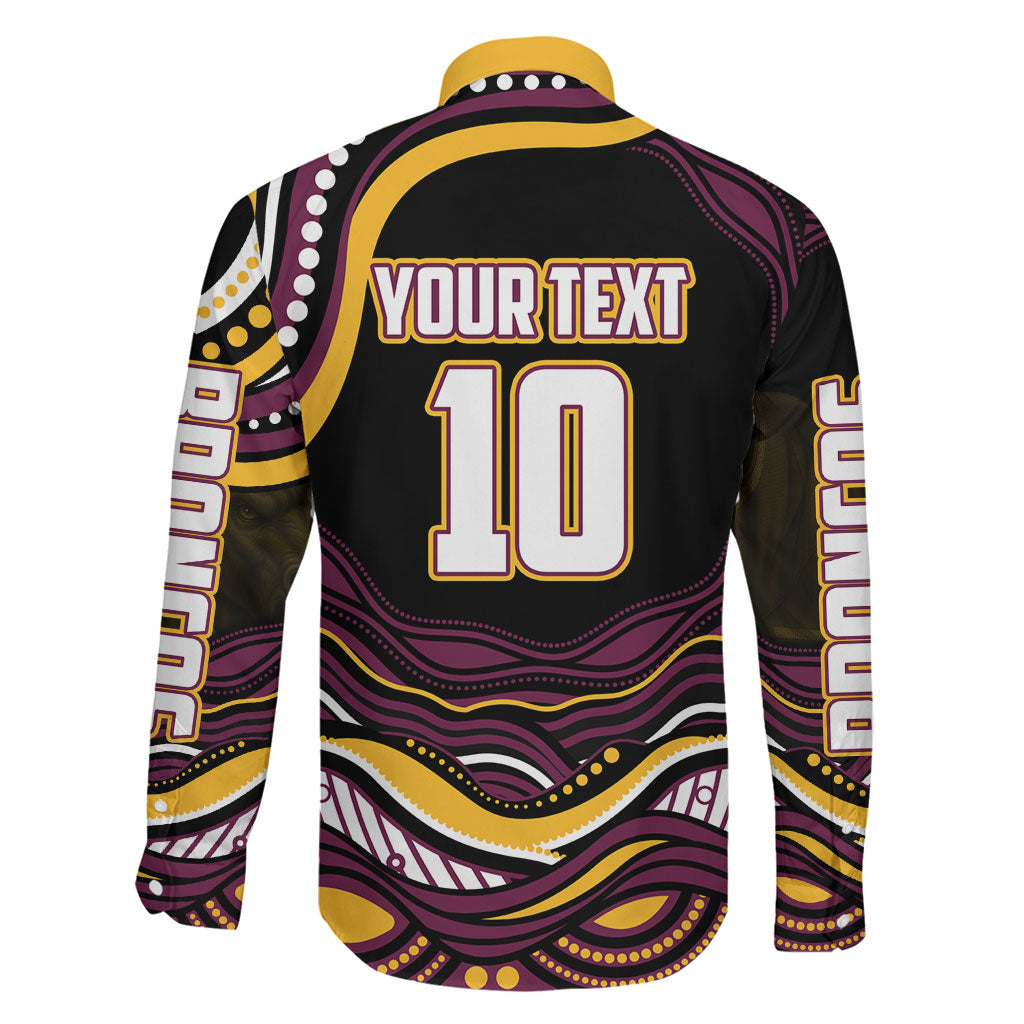 Personalized Brisbane Broncos Family Matching Puletasi and Hawaiian Shirt Aboriginal Dot Art - Dreamtime Rugby Mascot