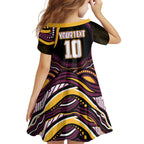 Personalized Brisbane Broncos Family Matching Tank Maxi Dress and Hawaiian Shirt Aboriginal Dot Art - Dreamtime Rugby Mascot