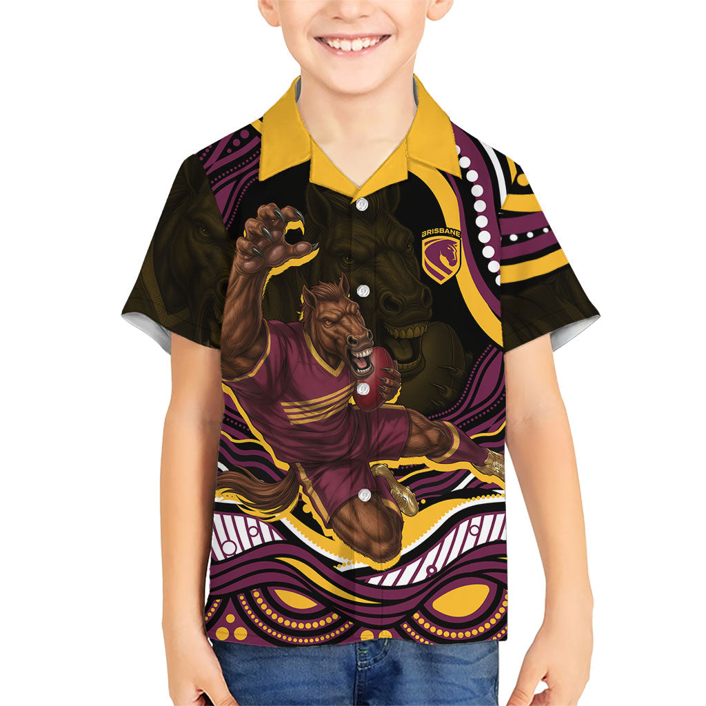 Personalized Brisbane Broncos Hawaiian Shirt Aboriginal Dot Art - Dreamtime Rugby Mascot