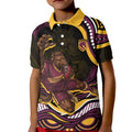 Personalized Brisbane Broncos Kid Polo Shirt Aboriginal Dot Art - Dreamtime Rugby Mascot