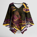 Personalized Brisbane Broncos Kimono Sleeve Blouse Aboriginal Dot Art - Dreamtime Rugby Mascot