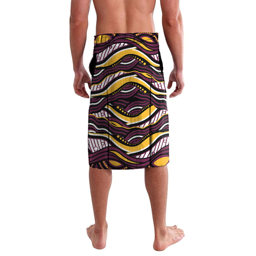 Personalized Brisbane Broncos Lavalava Aboriginal Dot Art - Dreamtime Rugby Mascot