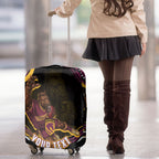 Personalized Brisbane Broncos Luggage Cover Aboriginal Dot Art - Dreamtime Rugby Mascot