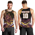Personalized Brisbane Broncos Men Tank Top Aboriginal Dot Art - Dreamtime Rugby Mascot