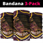 Personalized Brisbane Broncos Neck Gaiter Aboriginal Dot Art - Dreamtime Rugby Mascot