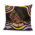 Personalized Brisbane Broncos Pillow Cover Aboriginal Dot Art - Dreamtime Rugby Mascot