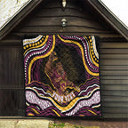 Personalized Brisbane Broncos Quilt Aboriginal Dot Art - Dreamtime Rugby Mascot