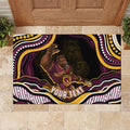 Personalized Brisbane Broncos Rubber Doormat Aboriginal Dot Art - Dreamtime Rugby Mascot