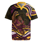 Personalized Brisbane Broncos Rugby Jersey Aboriginal Dot Art - Dreamtime Rugby Mascot
