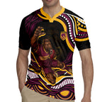 Personalized Brisbane Broncos Rugby Jersey Aboriginal Dot Art - Dreamtime Rugby Mascot