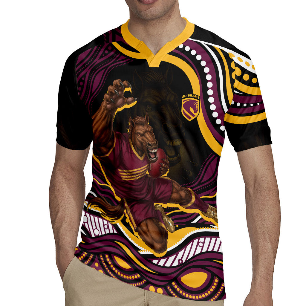 Personalized Brisbane Broncos Rugby Jersey Aboriginal Dot Art - Dreamtime Rugby Mascot
