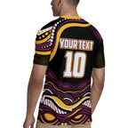 Personalized Brisbane Broncos Rugby Jersey Aboriginal Dot Art - Dreamtime Rugby Mascot