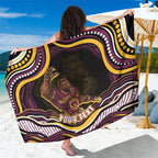 Personalized Brisbane Broncos Sarong Aboriginal Dot Art - Dreamtime Rugby Mascot