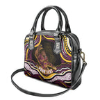 Personalized Brisbane Broncos Shoulder Handbag Aboriginal Dot Art - Dreamtime Rugby Mascot