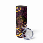 Personalized Brisbane Broncos Skinny Tumbler Aboriginal Dot Art - Dreamtime Rugby Mascot